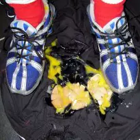 Nike Shox in a jam and egged on